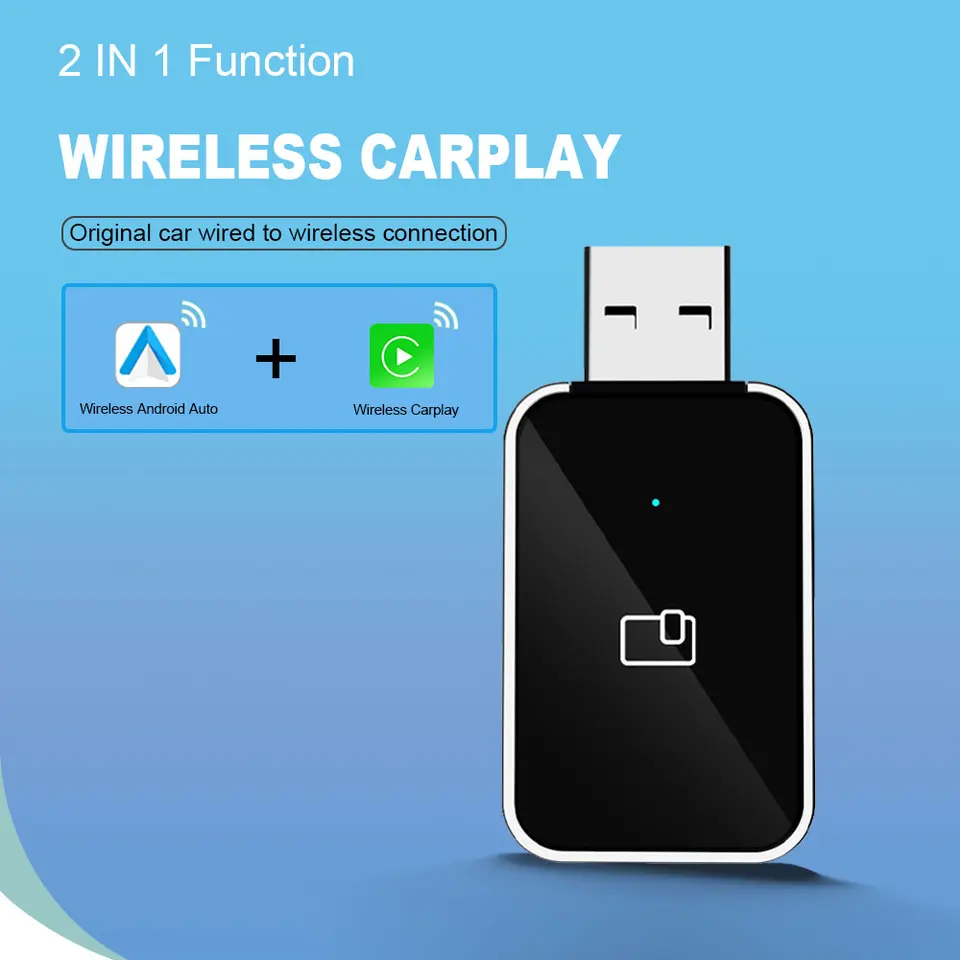 Adattatore Wireless 2-in-1 Per CarPlay E Android Auto, Connessione Automatica E Chip 5G, Per Auto Dal 2016