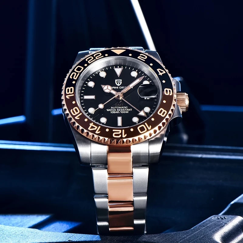 PAGANI DESIGN Original 2024 New GMT Men Mechanical Watches NH34 AR Sapphire Automatic Watch 100M Waterproof Sports Watch for Men 2