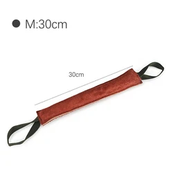 Red Leather Dog Training Bite Tug Toy - Chew - Resistant Interactive Pet Accessory (M 30cm)