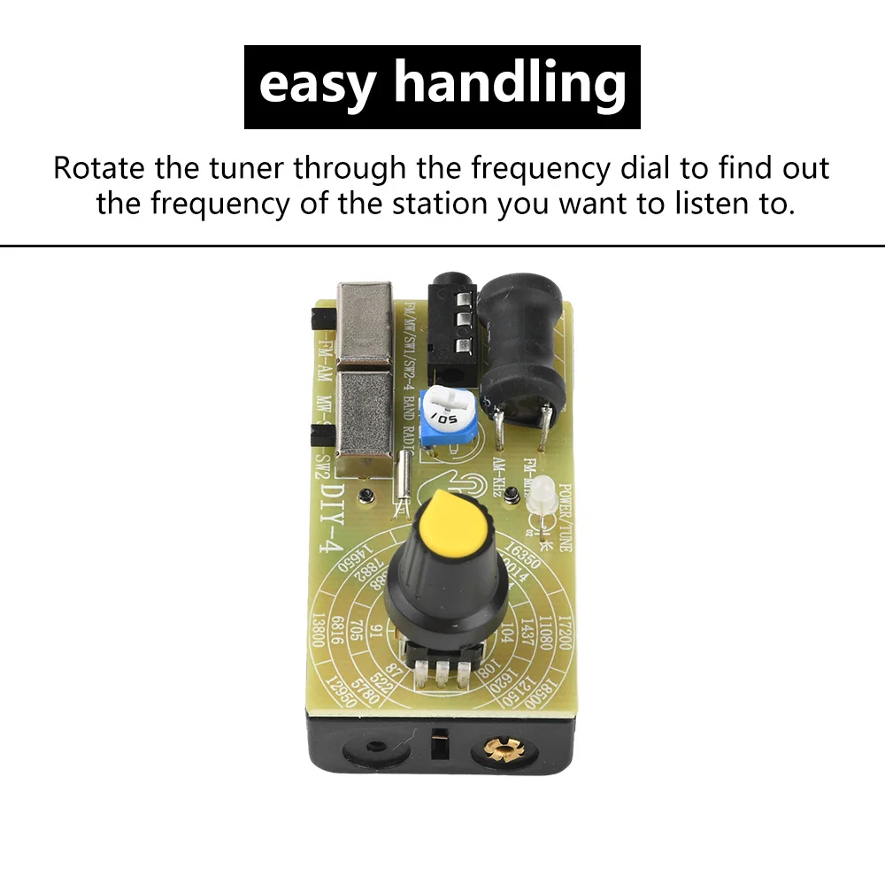 4-Band Digital Radio Receiver with Adjustable Volume and Headphone Capability