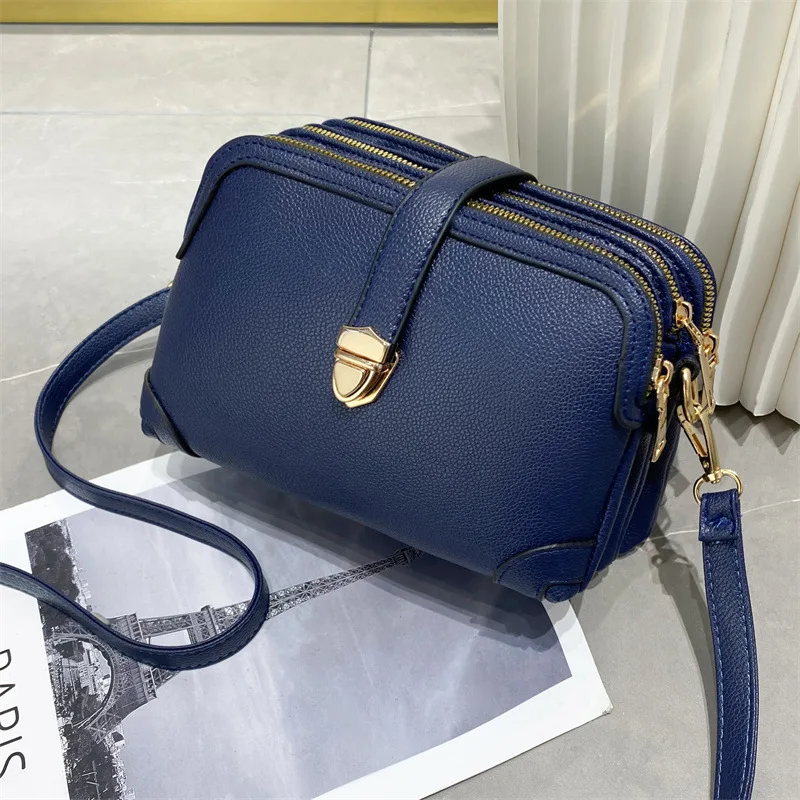 

New Multi-layer Soft Leather Shoulder Bag 2022 Fashionable Texture Large Capacity Single Shoulder Cross Body Women's Bag