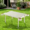 Folding Camping Table Beach Table with 4 Cup Holders Handle Design Multipurpose Outdoor Desk Cooking Desk for BBQ Backpacking 3