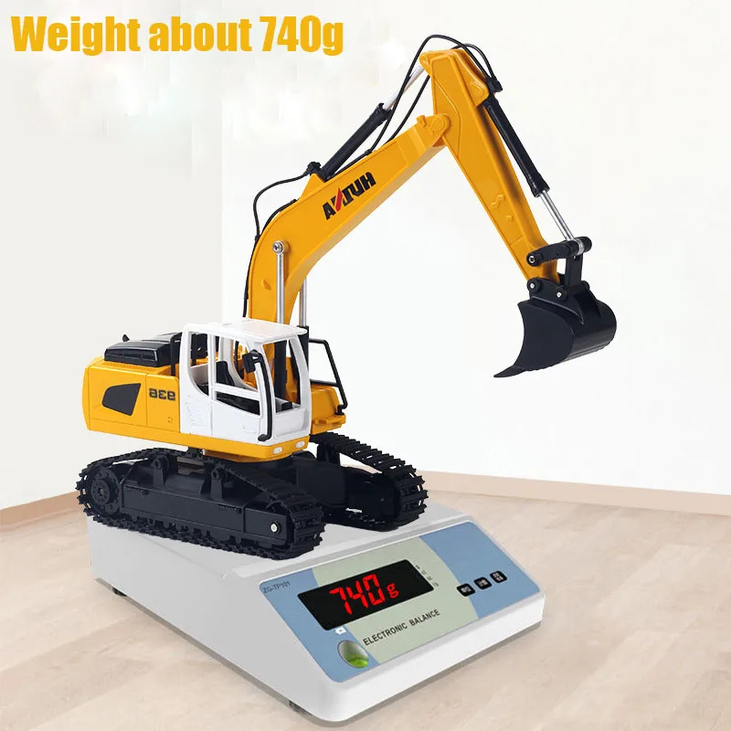 Huina 1:24 1516 RC Cars 2.4G Six-Way Remote Control Excavator Simulation Engineering Vehicle Exquisite Souvenir Boy Children Toy 6