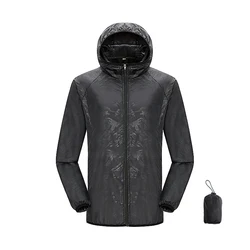 Waterproof Unisex Hiking and Camping Windbreaker Jacket - Quick Dry, Anti-UV, Packable - XXXL (Unisex Black)
