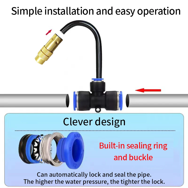 5-20M DIY Free Bending Universal Spray Kit Patio Misting Cooling Humidification Sprayer Garden Flowers Plant Watering Irrigation 6
