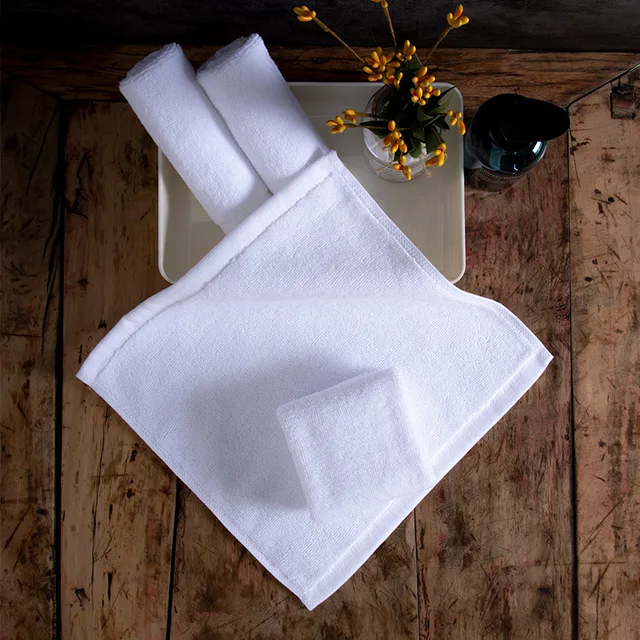 White Small Square Towel Cotton Towel Hotel Restaurant - Temu