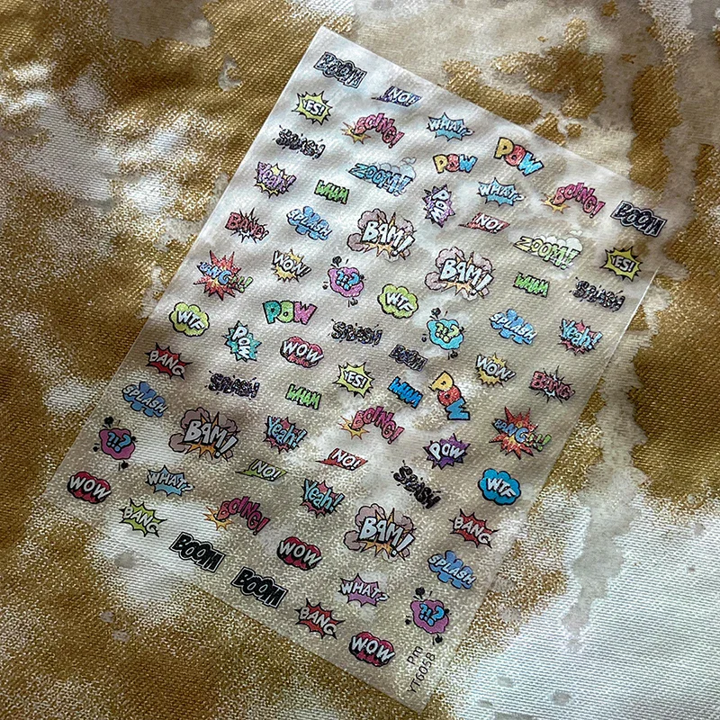 3D Colorful Letter Design Nail Art Stickers Uppercase Alphabet Letters Artistic Designs DIY Nail Art Decals Decoration