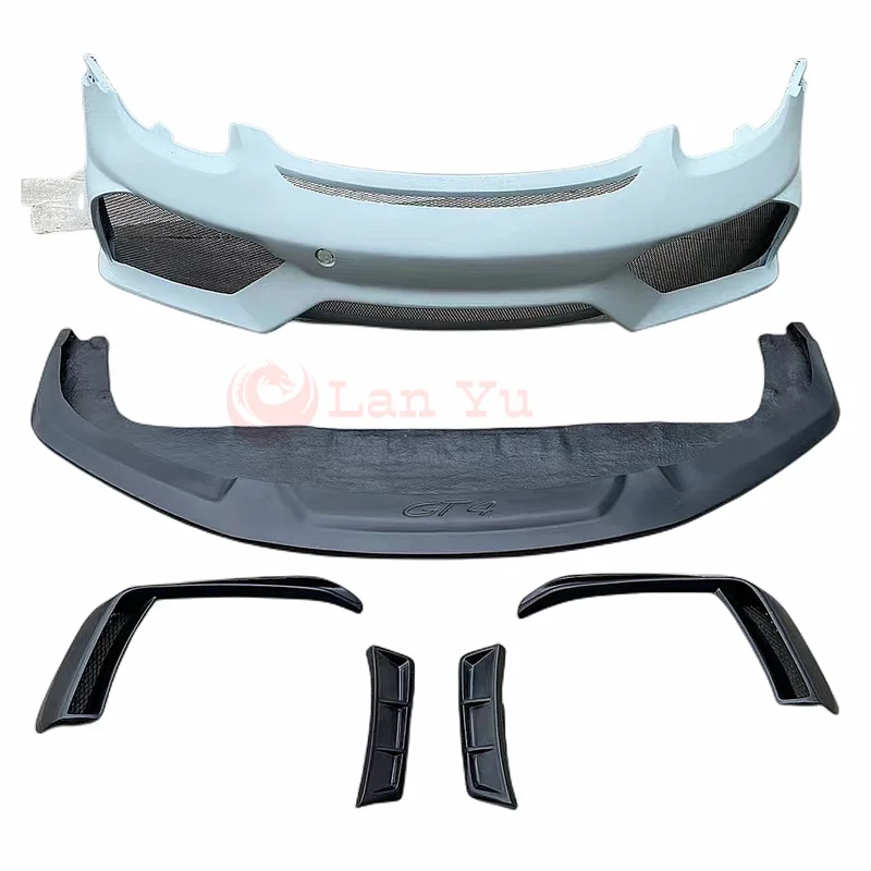 

PP molding material 981 GT semi carbon fiber front bumper body kit for Porsche Cayman 987 2013-2015