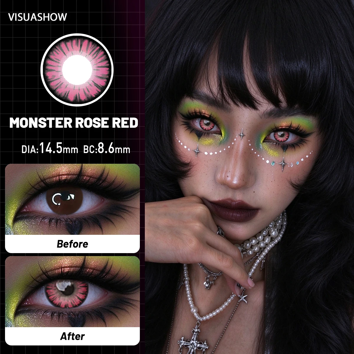 Vibrant Yellow Cosplay Colored Contacts - Half Yearly Soft Eye Lenses for Anime Makeup & Festive Celebrations