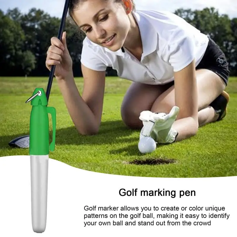 Golf Ball Liner Markers Pen Mini Waterproof Marker Pen With Hang Hook Template Drawing Tool Golf Ball Line Marker Supplies