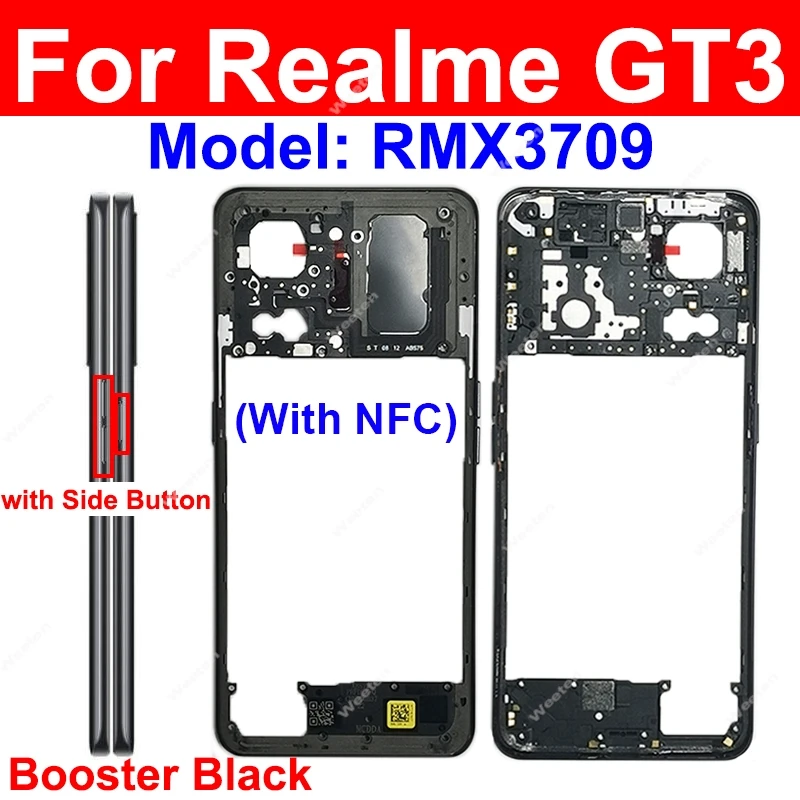 Realme GT3 GT Neo 5 Neo 5Se 용 미들 하우징, 미들 프레임 커버, 후면 커버, 배터리 문짝 하우징 부품