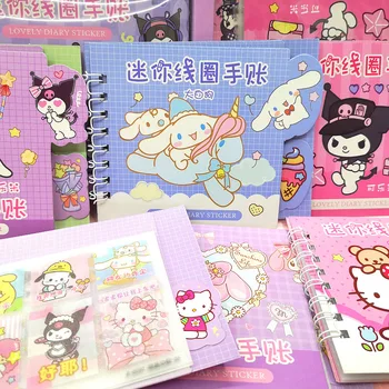 20/40pcs Sanrio Sticker Coil Book Hello Kitty Kuromi My Melody Diy Hand Account Decorative Scrapbook Stationery School Supplies 5