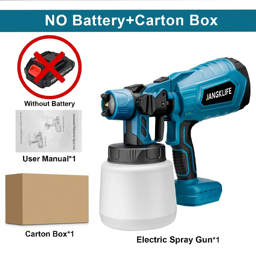 مسدس رش كهربائي لاسلكي عالي الطاقة، بخاخ طلاء HVLP...