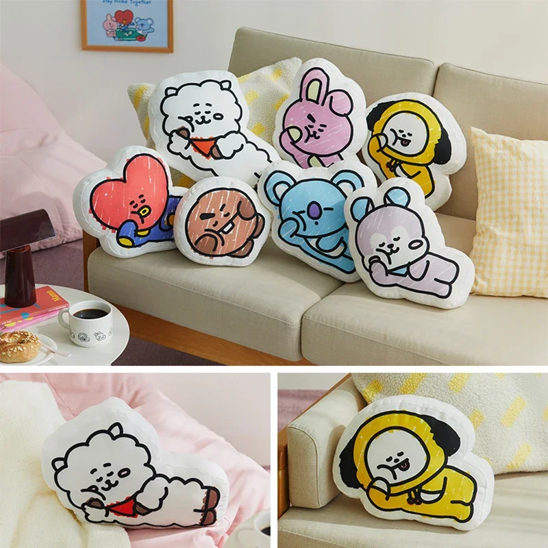 

Линия друзей Оригинальная Новинка Kawaii Bt21 Уютная домашняя серия плюшевая подушка аниме Chimmy Cooky Koya Mang удобная мягкая диванная подушка