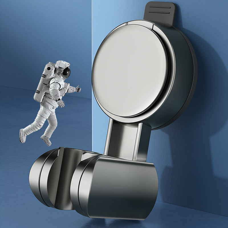 Unique Horizontal Setting Suction cup Handheld Shower Head Holder Wall Mounted Large Shower Head Supports Relocatable