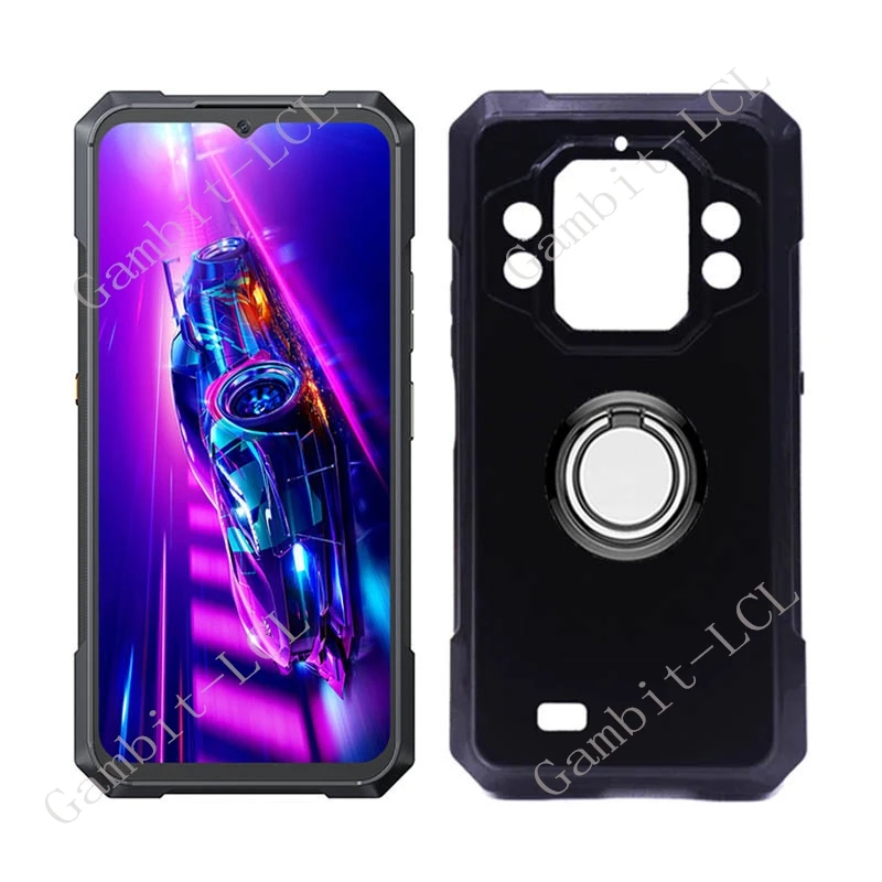 Premium Rugged Phone Case with Back Ring Holder and Bracket, Soft Protective Cover