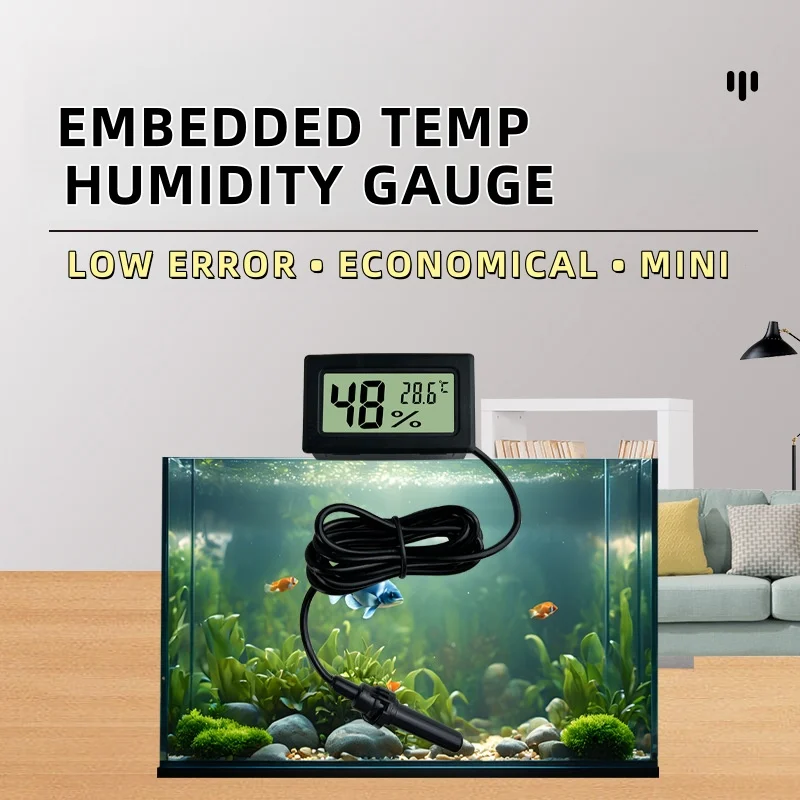 Square Embedded Digital Thermo-Hygrometer for Reptile Terrarium ...