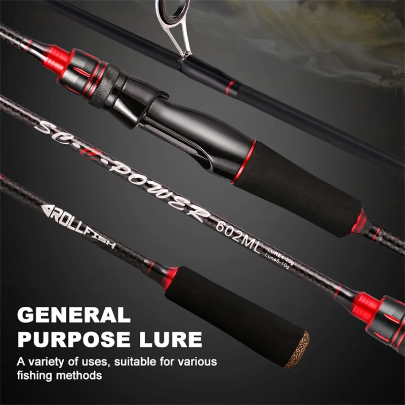 2SectionHighCarbonFiberSpinningCastingLureMLPowerFishingRod