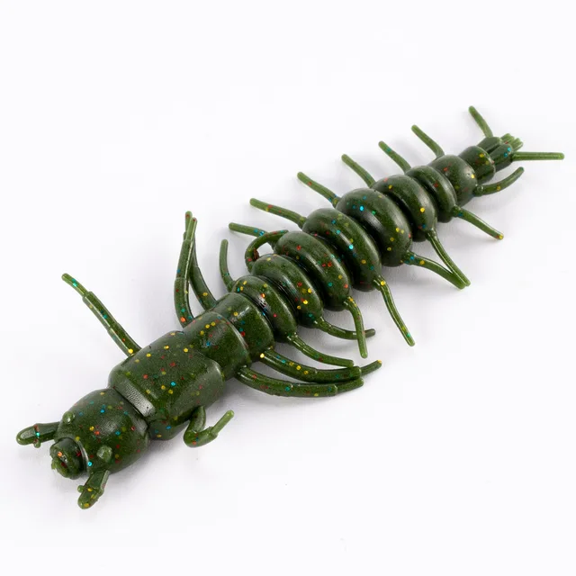 8pcs Fishing Soft Plastic Worm Lure Grub Hellgrammite for Bass