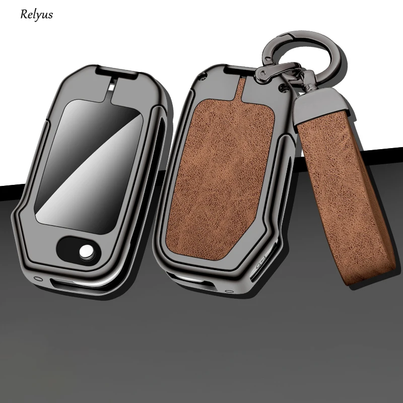 

Zinc Alloy Leather Car Key Case Cover For Kia Sportage Ceed Sorento Cerato Forte KX3 K5 2017-2020 Keychain Accessories