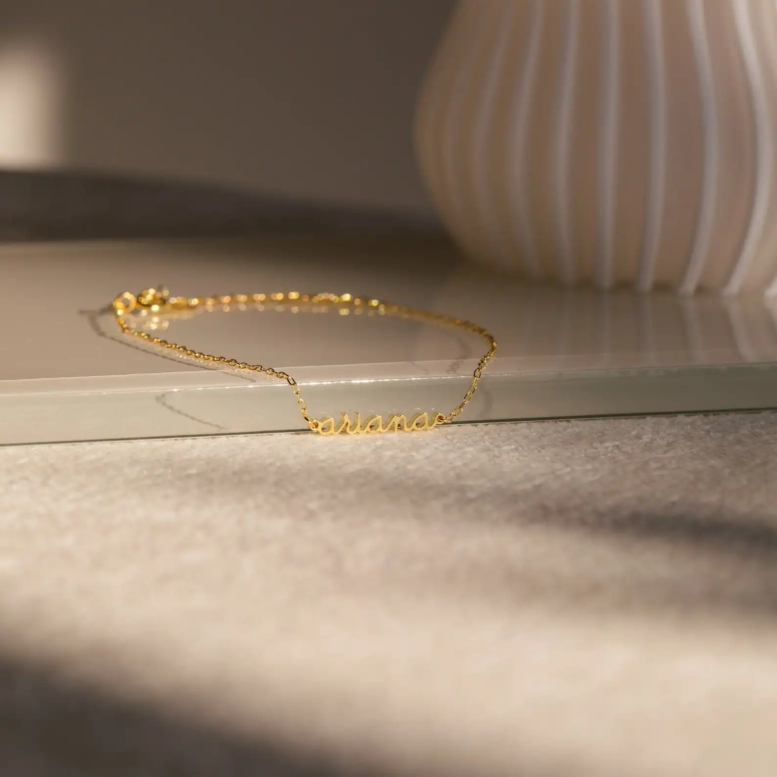 Personalized Dainty Tiny Name Bracelet Minimalist Custom Small Text Names Bracelet Gold Color Nameplated Jewelry Gift for Women
