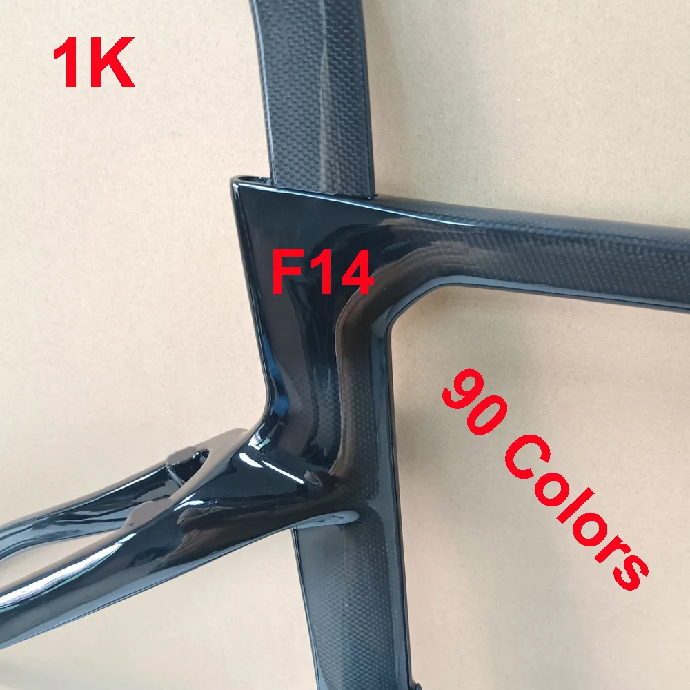 90 Colors F14 Frame 1K Carbon Road Frame V Rim Disc Brake Bicycle Frameset With Handlebar Taiwan Made Ship DPD XDB
