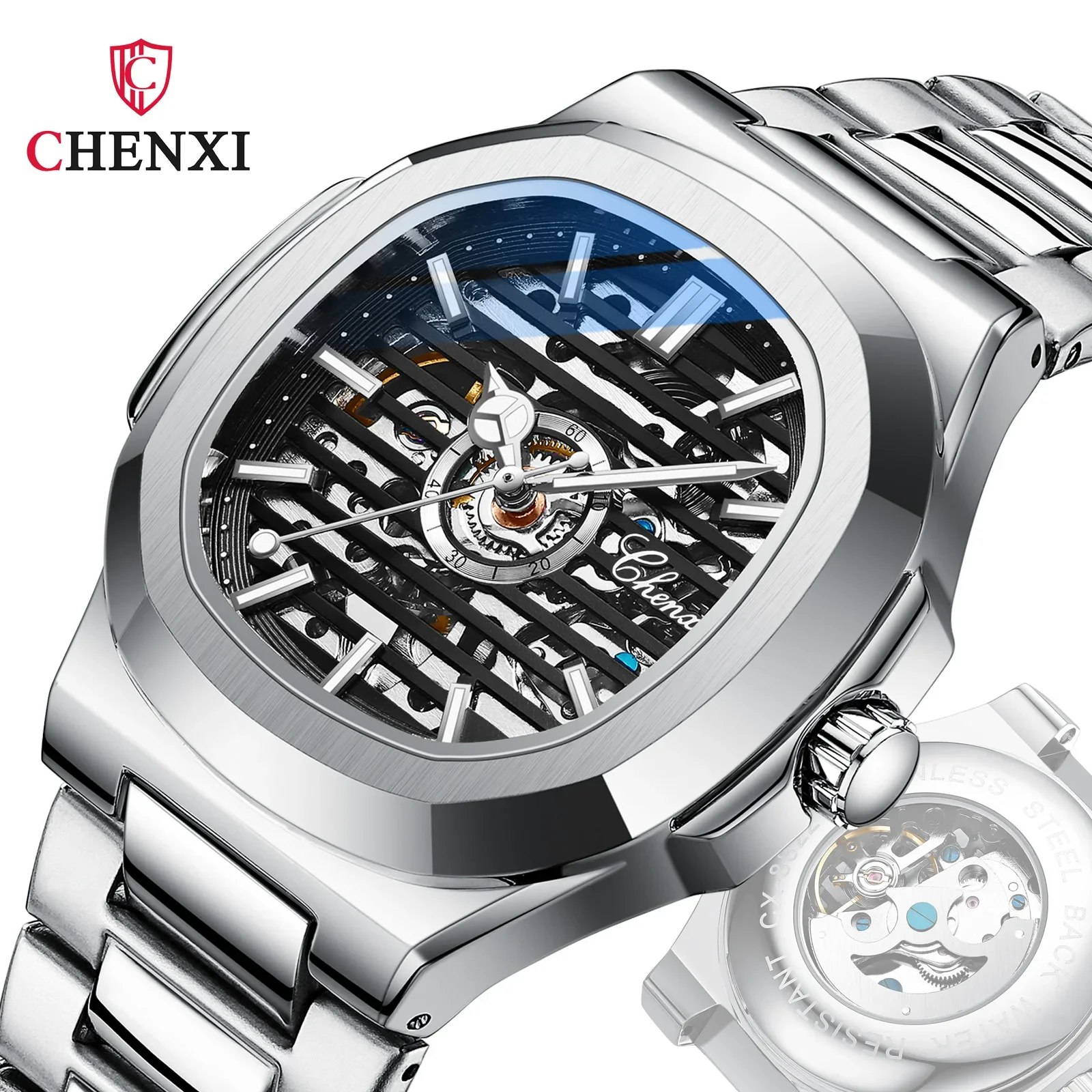 CHENXI New Fashion Automatic Mechanical Watch High Grade Brand Wrist Watch Men Waterproof Luminous Mechanical Watch