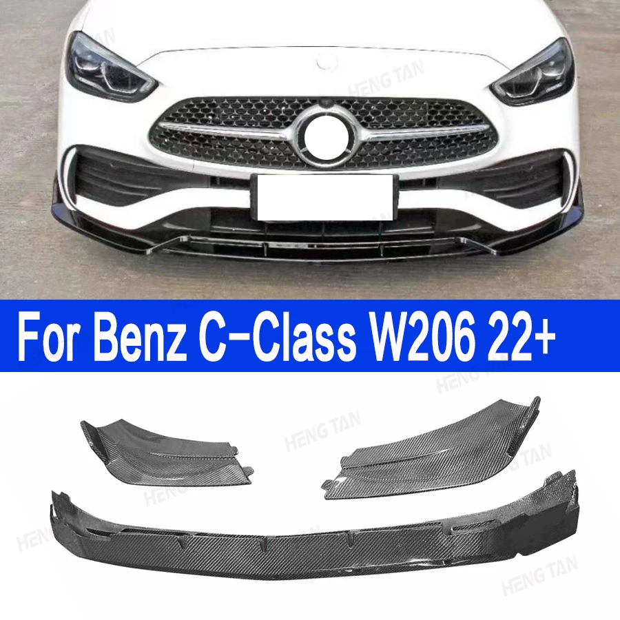 

Для Mercedes Benz C Class W206 C200 C260L 2022 + BS стиль передний спойлер для подбородка из углеродного волокна автомобильный передний бампер передняя губа кузов комплект