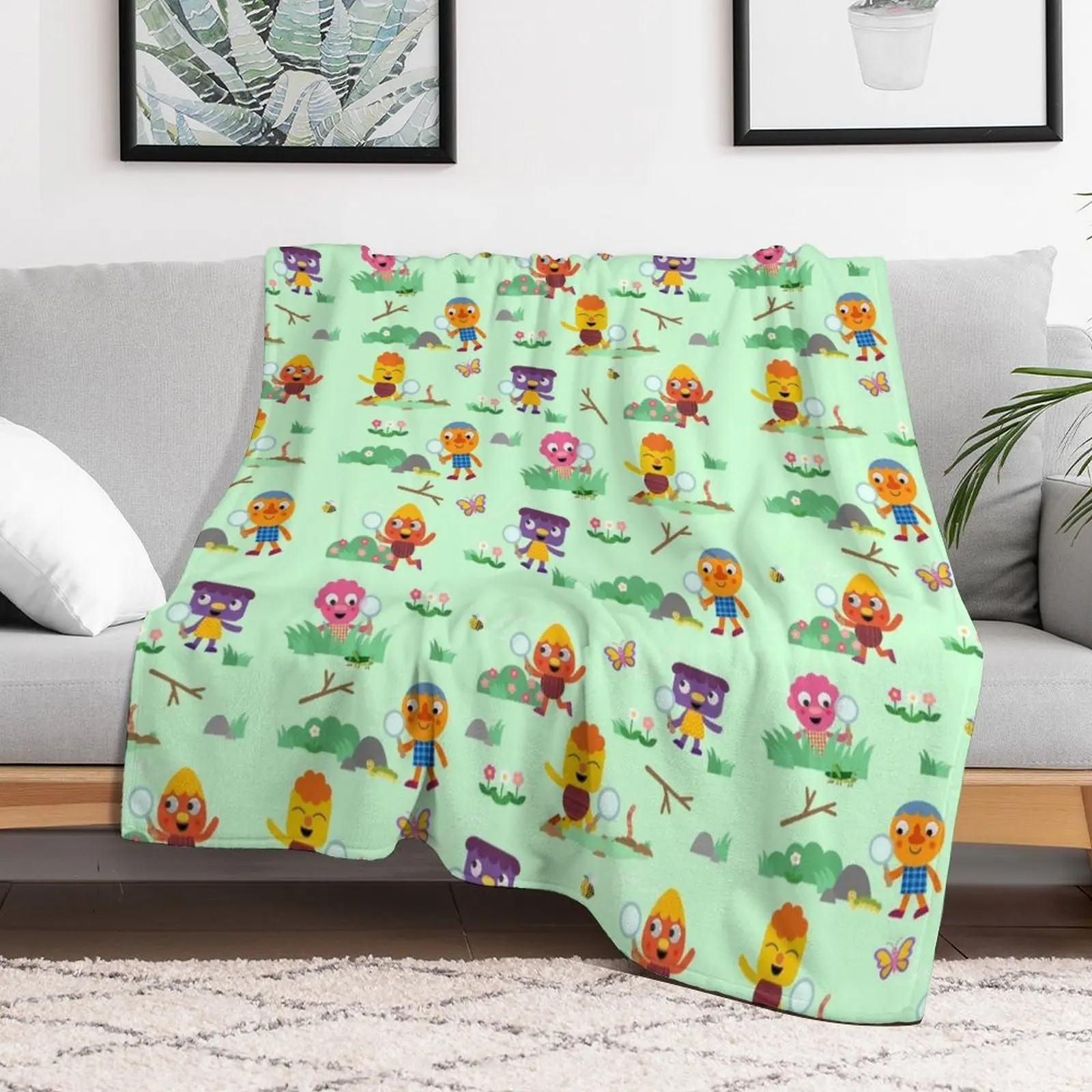 Noodle & Pals Pattern 02 Throw Blanket Plaid Loose Blankets 4