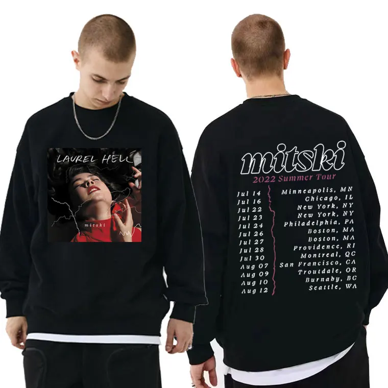 

Singer Mitski Laurel Hell Poster Music Album Sweatshirt Tops Unisex Loose Streetwear Men Women Fashion Pullover Male Sweatshirts