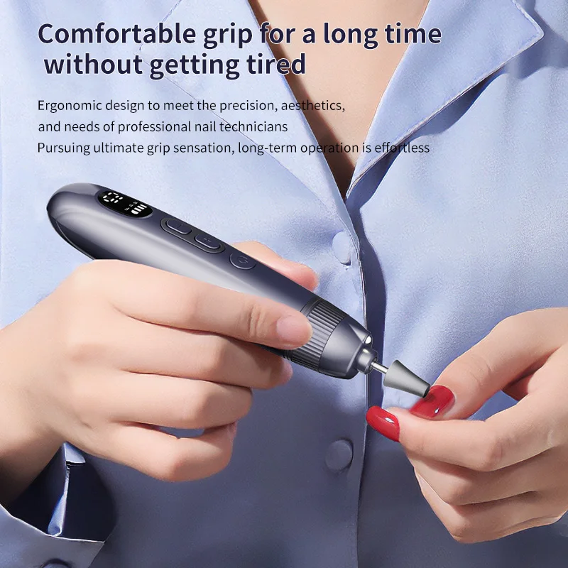 Professional Manicure Pedicure Kit Electric Nail File Set Cordless Nail Drill Machine 10 Speed Nail Tool for Grind Trim Polish