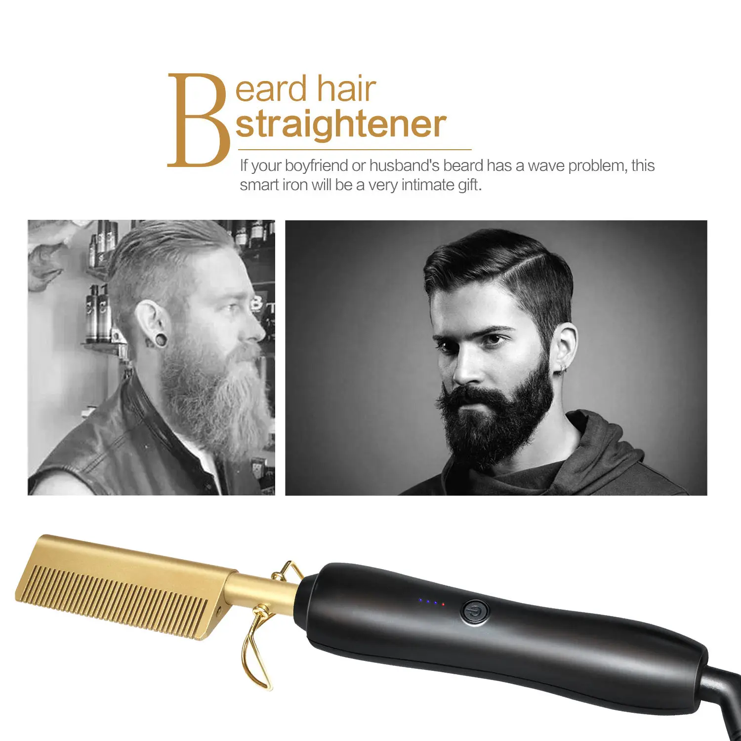 Professional Electric Ceramic Ionic Hair Straighten Straightener Brush Hot Comb Pressing Electric Hot Comb Hair Straightener 6