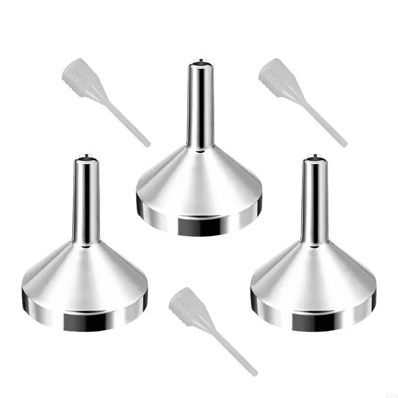 3 Pcs 금속 깔때기 향수 깔때기 액체 분배 도구 주방 화장품 및 액체 용 액체 전송 깔때기
