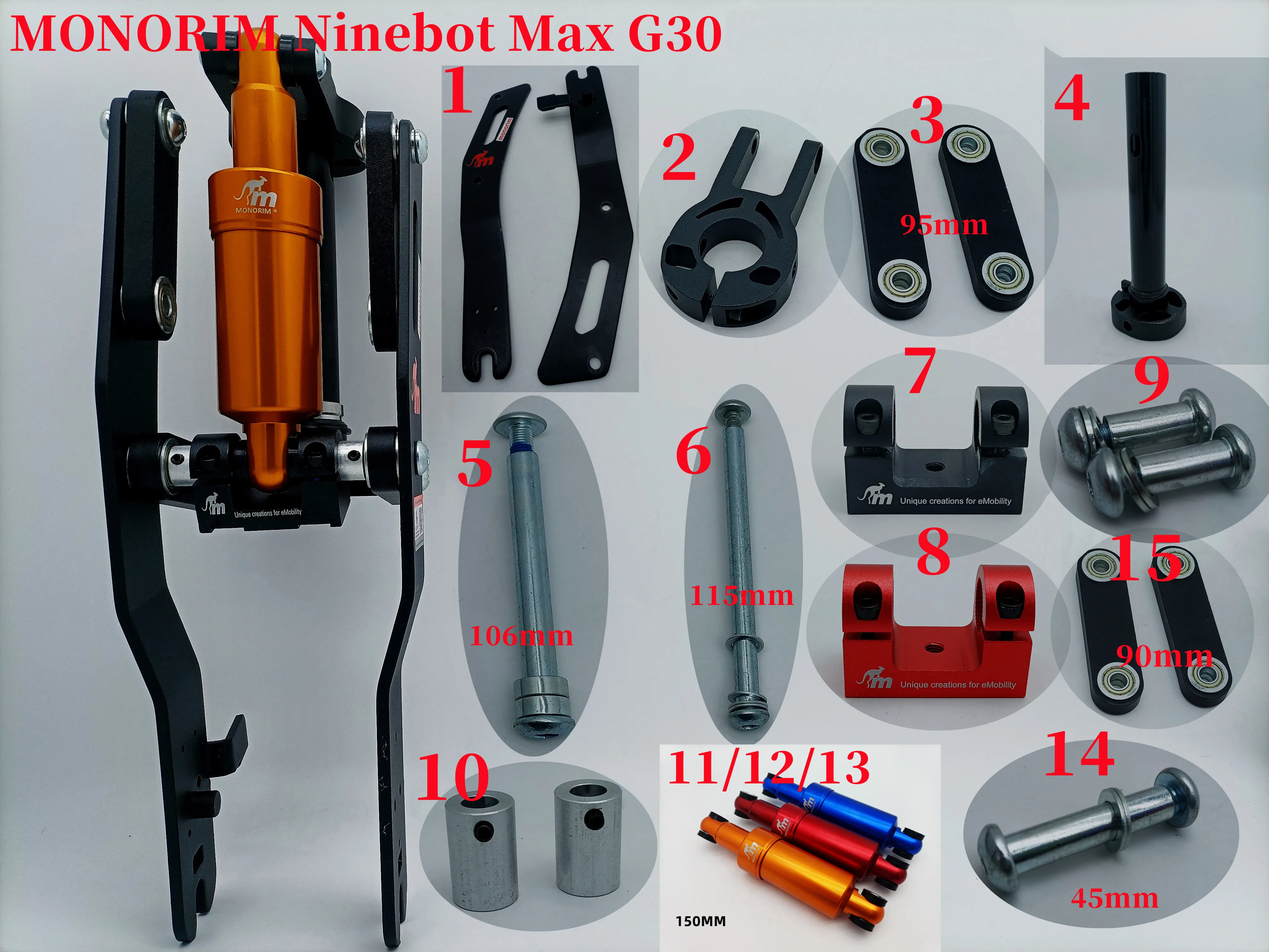 Monorim Suspension Parts For Ninebot Max G30 Mx0 Front Suspension