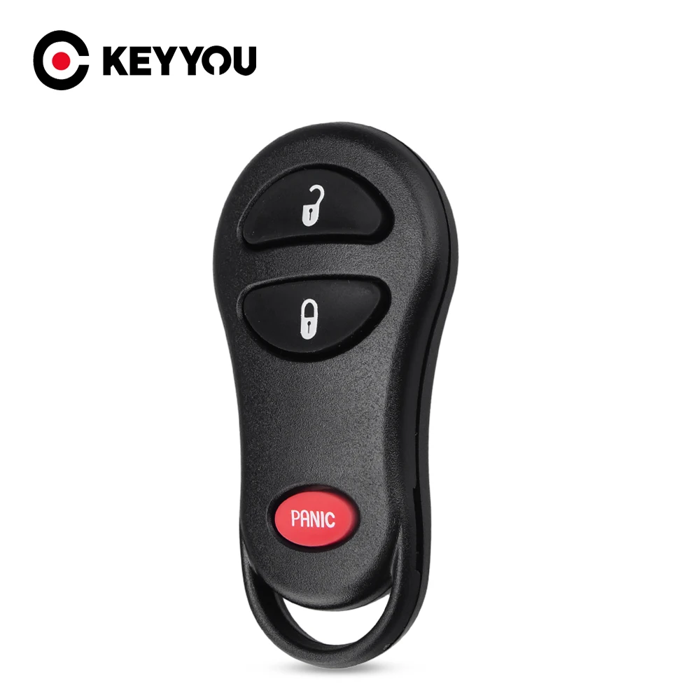 

KEYYOU 3 Buttons Remote Car Key Refit Cover Case Shell For Chrysler PT Cruiser Town & Country Dodge Ram 1500 Caravan Jeep