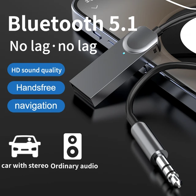 Adaptador Bluetooth 5.0 Usb Dongle Aux 3.5mm Para Coche Auto