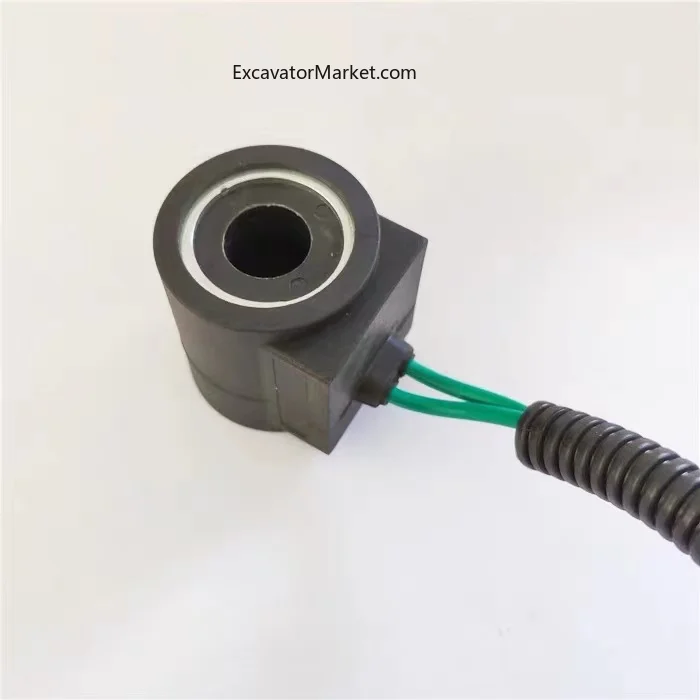 Excavator Parts Sunward SWE 50/60/70/80/90/150 Pilot Safety Lock Solenoid Valve Coil DC12V DC24V Internal Diameter 13mm, 37.5mm