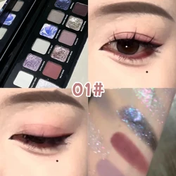 Vibrant 12 - Color Metallic & Glitter Eyeshadow Palette for Radiant Halloween Makeup (01)