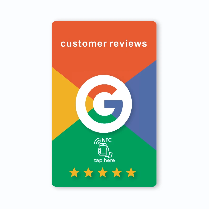Google Review French Italian English Language NFC Card Simple with Google review Waterproof Durable 2