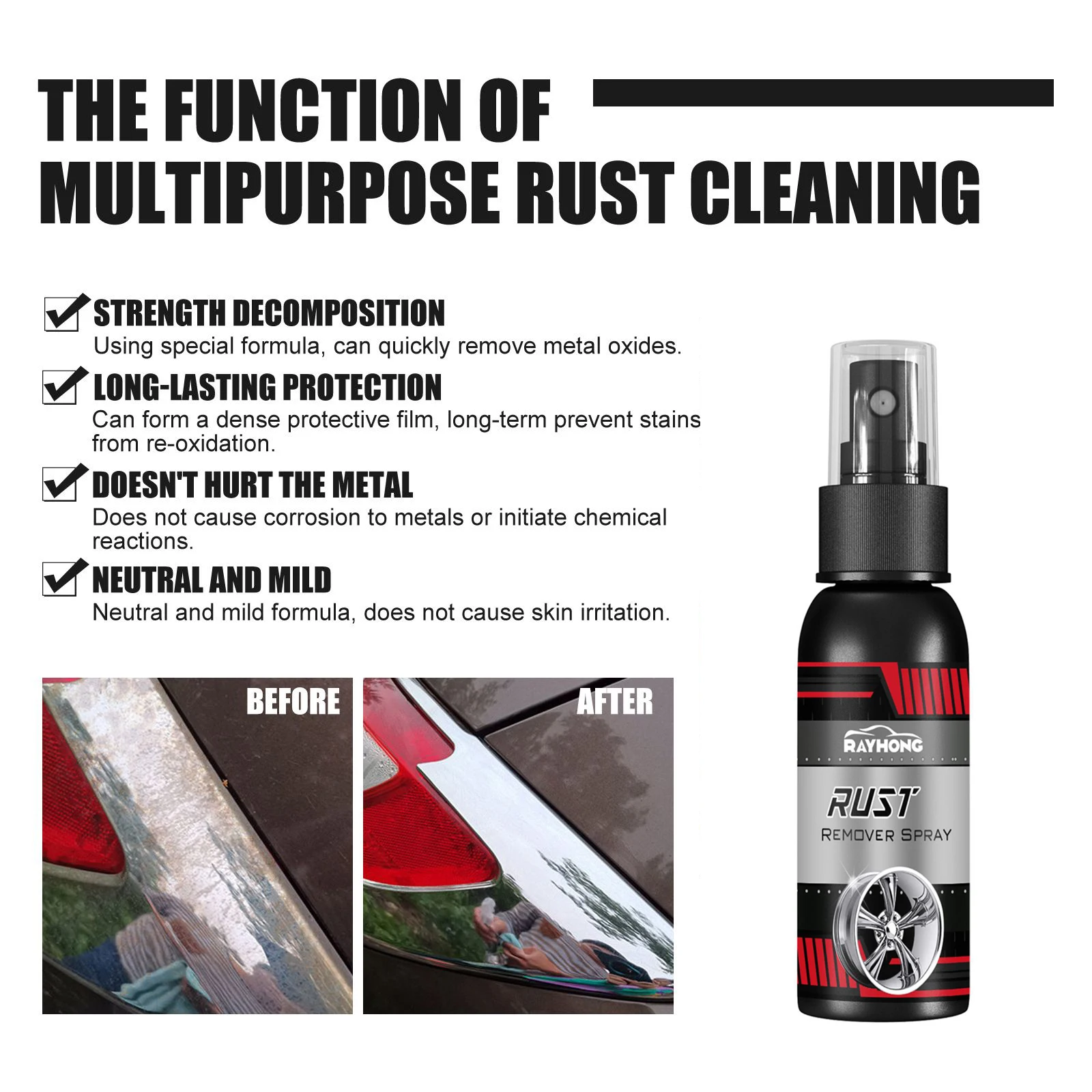 Automobile Tire Rust Remover Automobile Cleaning And Decontamination Turn Brightening Rust Removal To Prevent Oxidation