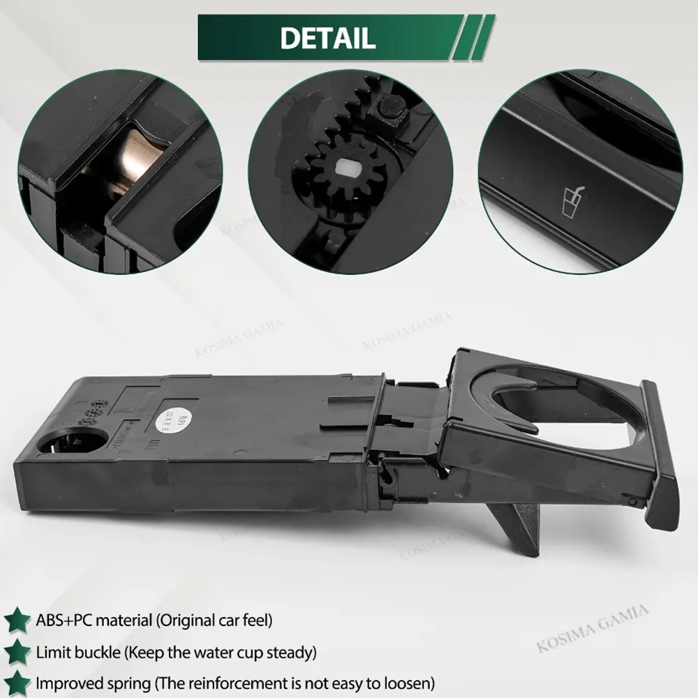 유니버설 자동차 병 컵 홀더 4B0862534D 접이식 내구성 예비 부품 아우디 C5 A6 98-05 마쓰다 블랙 플라스틱 피트