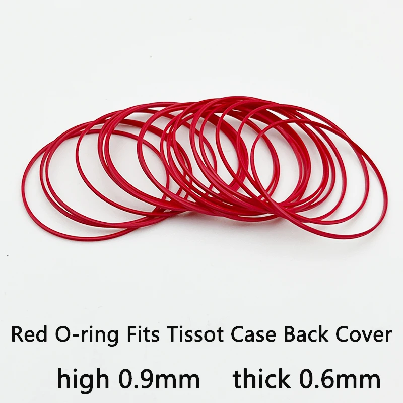 Set of Red Gasket O-Rings (25-40mm) for Watch Case Bottom Cover