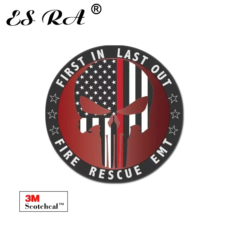 Adesivi Per Auto Punisher Fire Rescue Pegatinas Decalcomanie Militari Vinile Impermeabile Per Motore Brocca Frigo Skateboard Bagagli