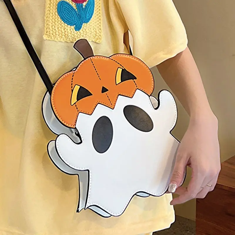

Fashion New Cute 2023 Mini Messenger Bag For Woman Halloween Little Ghost Pumpkin Style Personalize Girl Cartoon Shoulder Bag