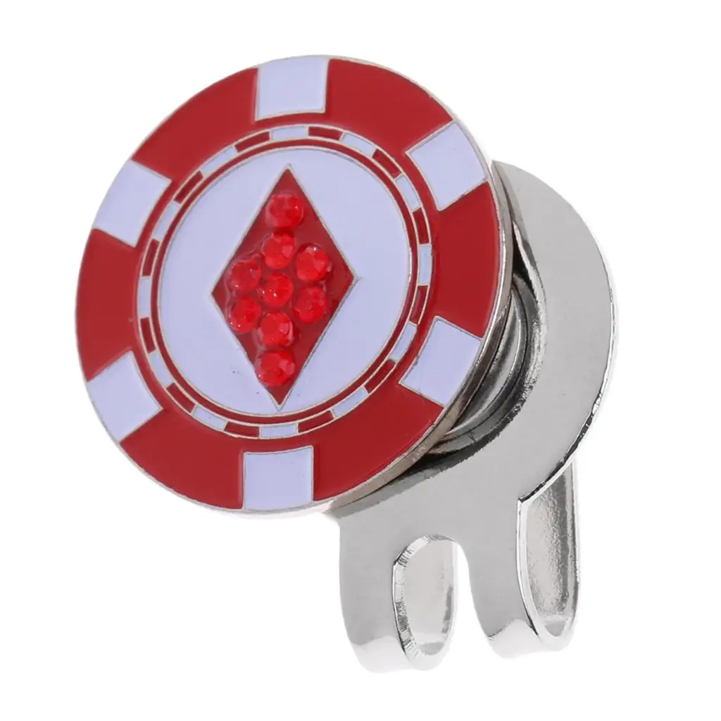 Sturdy Heart Pattern Magnetic Golf Ball Marker Clip On Golf Cap Visor Gift Red