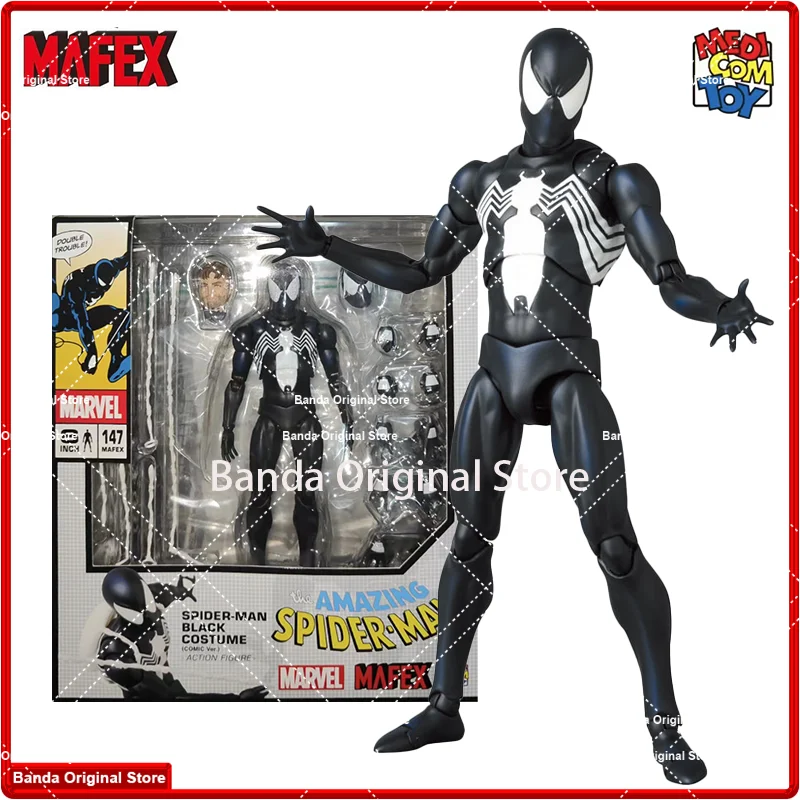 100% In Stock Original Mafex No.147 MAFEX SPIDER MAN BLACK COSTUME