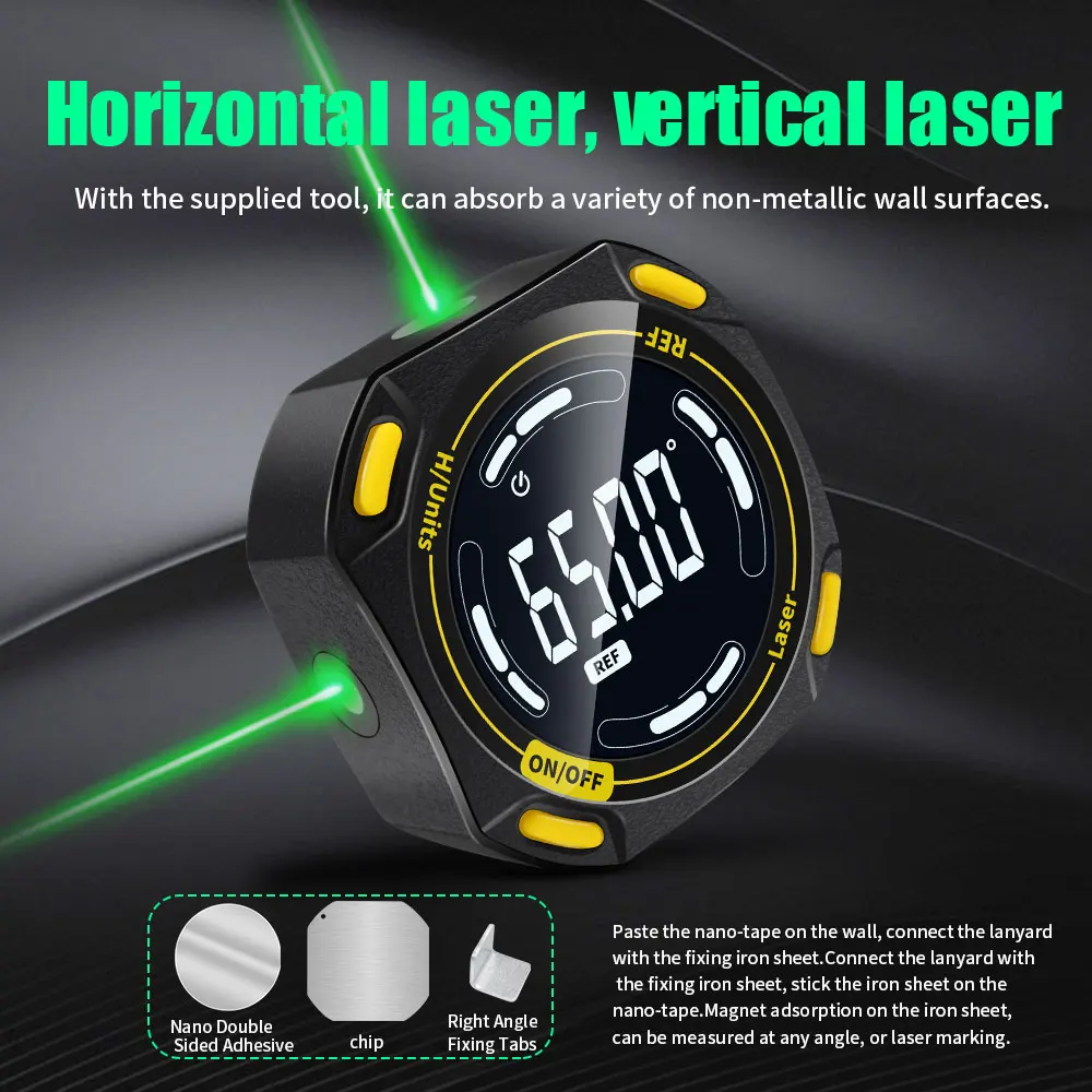 Green Laser Digital Protractor Angle Measure Inclinometer 3 in 1 Laser Level Box Type-C Charging Angle meter Measuring Tools 3