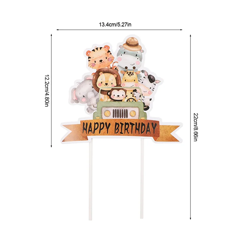 Kuchendeckel mit Safari-Tieren, Cartoon-Giraffe, Löwe, Zebra, Cupcake-Wrapper, Dschungel-Motiv, für Kinder, Jungen, wilder 1. Geburtstag, Party-Dekoration – Detail 7