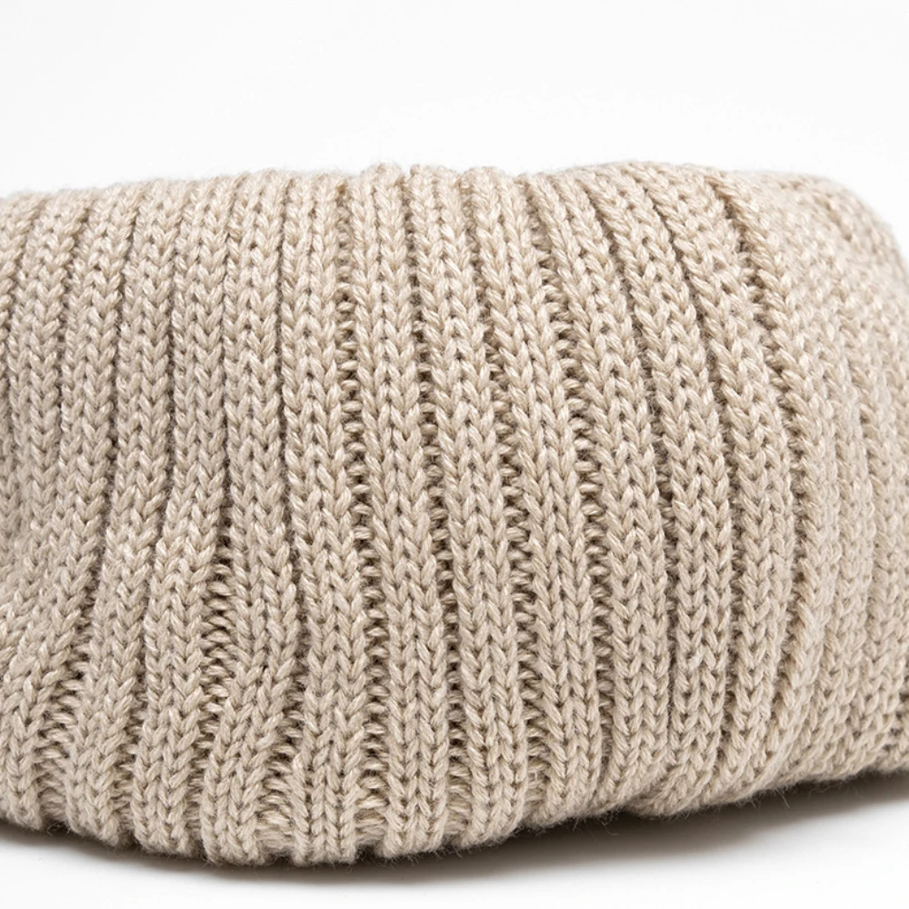 HT4487 Baskenmütze Neue Dicke Warme Gestrickte Winter Hut Männer Frauen Baskenmütze Männlich Weiblich Earflap Flache Kappe Vintage Künstler Maler Baskenmütze Hut – Detail 4