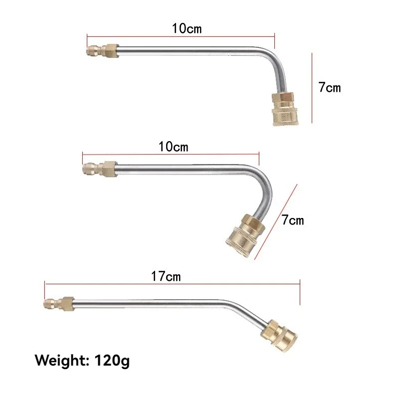 High pressure stainless steel extension rod 1/4 quick insert special-shaped air conditioner cleaning extension rod with nozzle 4